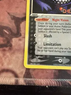Sableye 23/107 2005 EX Deoxys Pokemon TCG Reverse Holo Rare Stamped - Image 4