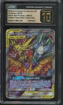Pokemon TCG Moltres & Zapdos & Articuno GX SM210 SM Promo CGC 10 Pristine - Image 1