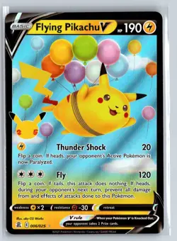 Flying Pikachu Pokemon TCG Celebrations Rare 006/025 Pokemon NM Foil - Image 1