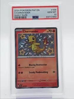 CHARMANDER 2024 POKEMON PALDEAN FATES SHINY RARE 109/091 PSA 10 Q6438 - Image 1