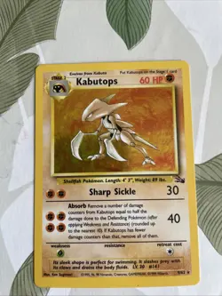 Kabutops 9/62 Pokemon TCG Unlimited Fossil Holo Rare WOTC - HP - Image 1