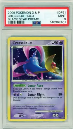 2009 Pokemon Diamond & Pearl Black Star Promo Cresselia Holo #DP51 PSA 9 Mint - Image 1
