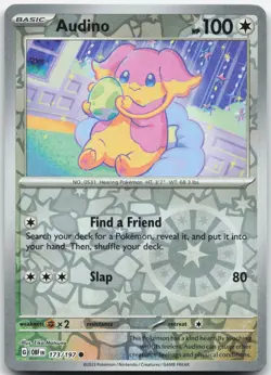 AUDINO 173/197 COMMON OBSIDIAN FLAMES POKEMON REVERSE HOLO NM - Image 1