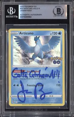 Pokemon Jason Paige signed 2022 Pokemon Go 24 Articuno BGS Auth Auto - Image 1