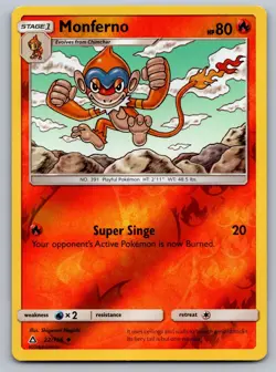 Monferno 22/156 Ultra Prism Pokemon Reverse Holo Lightly Played - Image 1