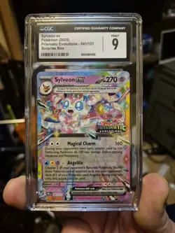 2025 Sylveon ex 041/131 (Stamped) Pokemon Prismatic Evolutions PSA 9 - Image 1