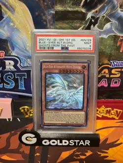 BLUE-EYES ALTERNATIVE WHITE DRAGON GFTP-EN129 GHOST RARE 1ST ED YUGIOH TCG PSA 9 - Image 1