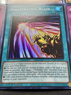 Exodia Full 5 Piece Set + Incarnate + Obliterate!!! + Blaze + Rage | YuGiOh! - Image 4