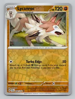 Reverse Holo Lycanroc #090/162 Uncommon SV05: Temporal Forces Pokemon - Image 1
