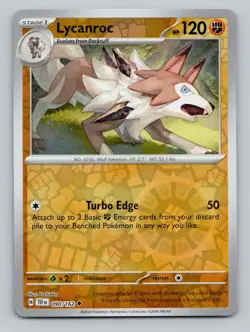 Reverse Holo Lycanroc #090/162 Uncommon SV05: Temporal Forces Pokemon - Image 1