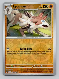 Reverse Holo Lycanroc #090/162 Uncommon SV05: Temporal Forces Pokemon - Image 1