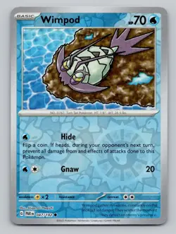 Reverse Holo Wimpod #047/182 Common SV04: Paradox Rift Pokemon - Image 1
