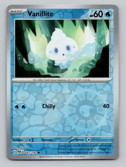 Reverse Holo Vanillite #043/182 Common SV04: Paradox Rift Pokemon - Image 1