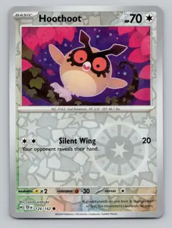 Reverse Holo Hoothoot #126/162 Common SV05: Temporal Forces Pokemon - Image 1