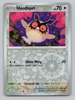 Reverse Holo Hoothoot #126/162 Common SV05: Temporal Forces Pokemon - Image 1
