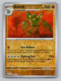 Reverse Holo Golurk #088/162 Uncommon SV05: Temporal Forces Pokemon - Image 1