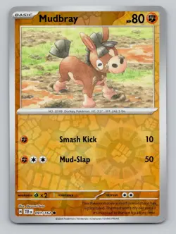 Reverse Holo Mudbray #091/162 Common SV05: Temporal Forces Pokemon - Image 1
