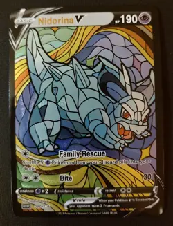 Pokemon Electrode V 101/S-P & Nidorina V 30/S-P Stained Glass Cards - Image 3