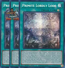 Yugioh! 3x Primite Lordly Lode MP25-EN114 Prismatic Secret Rare 1st Ed NM - Image 1