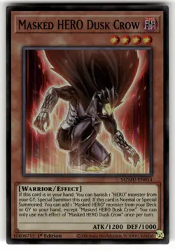 Masked HERO Dusk Crow MZMU-EN014 Rare Maze of Muertos Yu-Gi-Oh Near Mint - Image 1