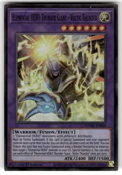 Elemental HERO Thunder Giant - Voltic Thunder MZMU-EN028 SR MoM Yu-Gi-Oh NM - Image 1