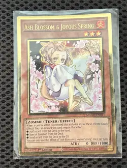 Yugioh Ash Blossom & Joyous Spring MAGO-EN011 Premium Gold Rare NM 1st Alt Art - Image 1