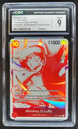 2025 ONE PIECE MONKEY D. LUFFY PROMO ST10-006 SUPER RARE CGC 9 A PT - Image 1