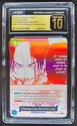 2025 ONE PIECE WHAT'S THE POINT OF LIVING PROMO OP13-057 CGC 10 PRISTINE A PT - Image 1