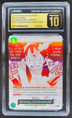 2025 ONE PIECE GO ALL OUT FROM THE VERT START RARE OP13-040 CGC 10 PRISTINE A PT - Image 1