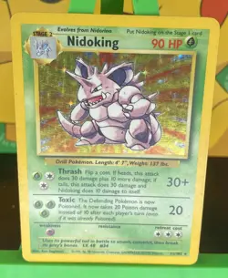 Pokemon TCG Nidoking Base Set Holofoil Unlimited Holo Rare Card 11/102 WOTC MP - Image 1