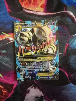 Pokemon TCG M Mewtwo EX Full Art Holo Card 159/162 Breakthrough - Image 1