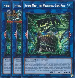 Yugioh! 3x Flying Mary the Wandering Ghost Ship MP25-EN110 Prismatic Secret Rare - Image 1