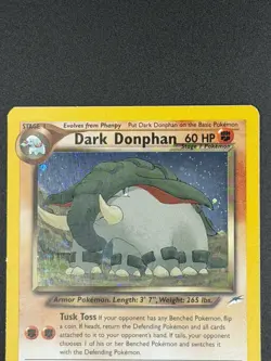 Pokemon Dark Donphan Neo Destiny TCG 3/105 Holo Unlimited Rare Card NM- - Image 2