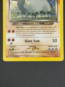 Pokemon Dark Donphan Neo Destiny TCG 3/105 Holo Unlimited Rare Card NM- - Image 3