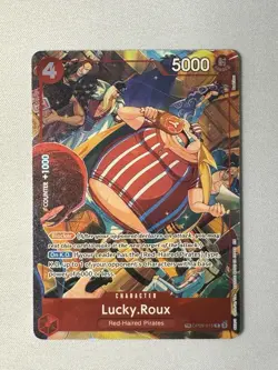 Bandai One Piece Card Game Lucky Roux OP09-015 Rare Foil Alt Art TREASURE RARE - Image 1