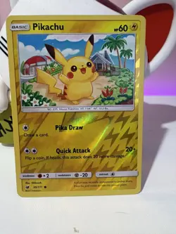 2017 POKEMON CRIMSON INVASION #30/111 PIKACHU REVERSE HOLO CUTE CARD🩷✨ - Image 1