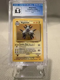 Magneton Base Set 9/102 Graded Slab - Unlimited Holo Rare Pokemon Card - CGC 8.5 - Image 1