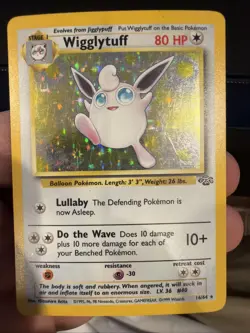 Pokemon TCG Wigglytuff Holo Rare Card 16/64 Unlimited Jungle 1999 HP - Image 1