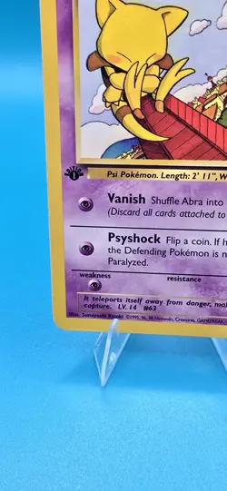 Pokemon TCG Abra Card 49/82 1st Edition MP LP - Image 5