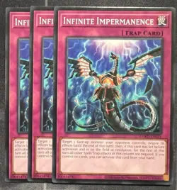 YUGIOH 3x Infinite Impermanence SDWD-EN031 Unl MISPRINT Near-Mint NM x 3 - Image 1