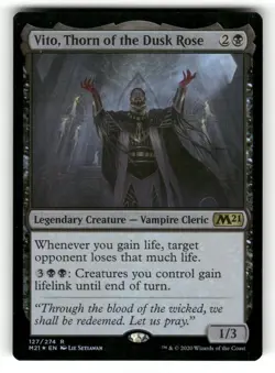 Vito, Thorn of the Dusk Rose LP Foil Core Set 2021 127 MTG Rare - Image 1