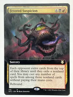 Fevered Suspicion NM Extended Art Adventures in the Forgotten Realms 316 MTG - Image 1