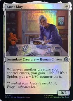 Aunt May 3 Uncommon Marvel's Spider-Man Magic: The Gathering Foil Near Mint - Image 1