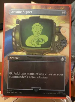 Arcane Signet Borderless Foil Artifact Uncommon Universes Beyond Fallout MTG - Image 1