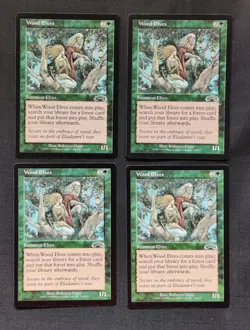 MTG 4x Wood Elves Playset Exodus Magic the Gathering Unplayed See Pics - Image 1