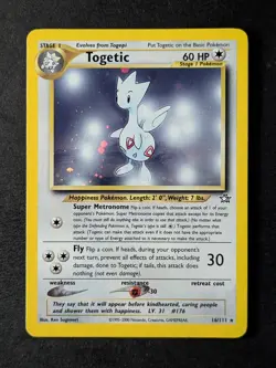 2000 Pokemon TOGETIC #16/111 Neo Genesis Unlimited Cosmos Holo Rare English - Image 1