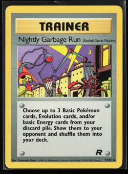 Nightly Garbage Run 77/82 Uncommon Trainer Team Rocket WOTC Vintage Pokemon LP - Image 1