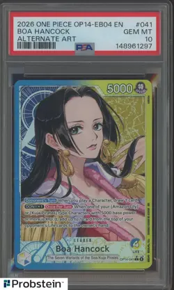 2026 One Piece OP14-EB04 EN #041 Boa Hancock Alternate Art PSA 10 - Image 1