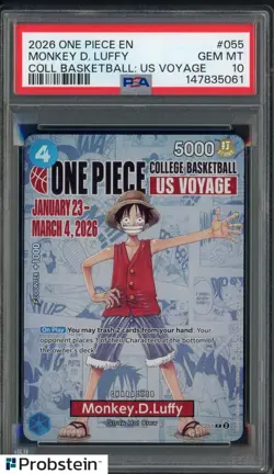 2026 One Piece En Coll Basketball US Voyage #055 Monkey D. Luffy PSA 10 GEM MINT - Image 1