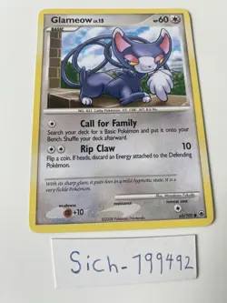 Glameow 65/100 Diamond & Pearl Majestic Dawn Pokemon Card EXC - Image 1